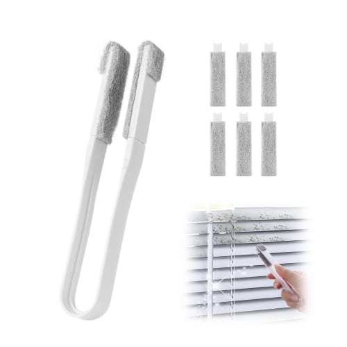 Coollooda Gap Brush, Blind Brush with 6 Replacement Brushes, Removable Blinds, Gap Cleaning Supplies, Air Conditioner Leaf, Louver Curtains, Blackout
