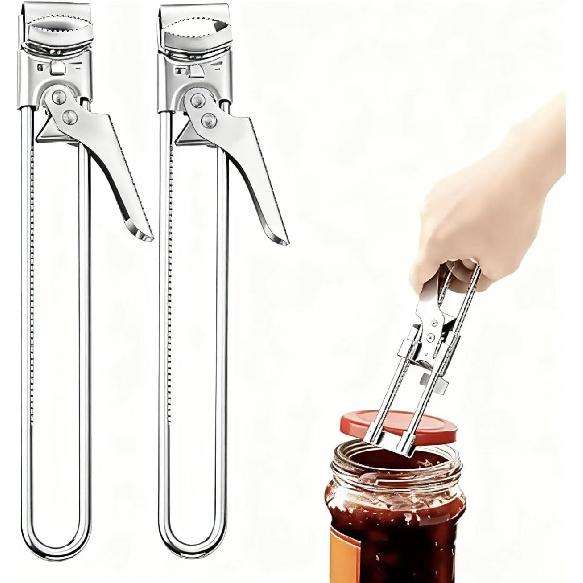 Adjustable Jar Opener for Stubborn Lids - One-Handed Grip, Effortless Opener for Jars & Bottles, Durable Stainless Steel Tool for Weak Hands (1)