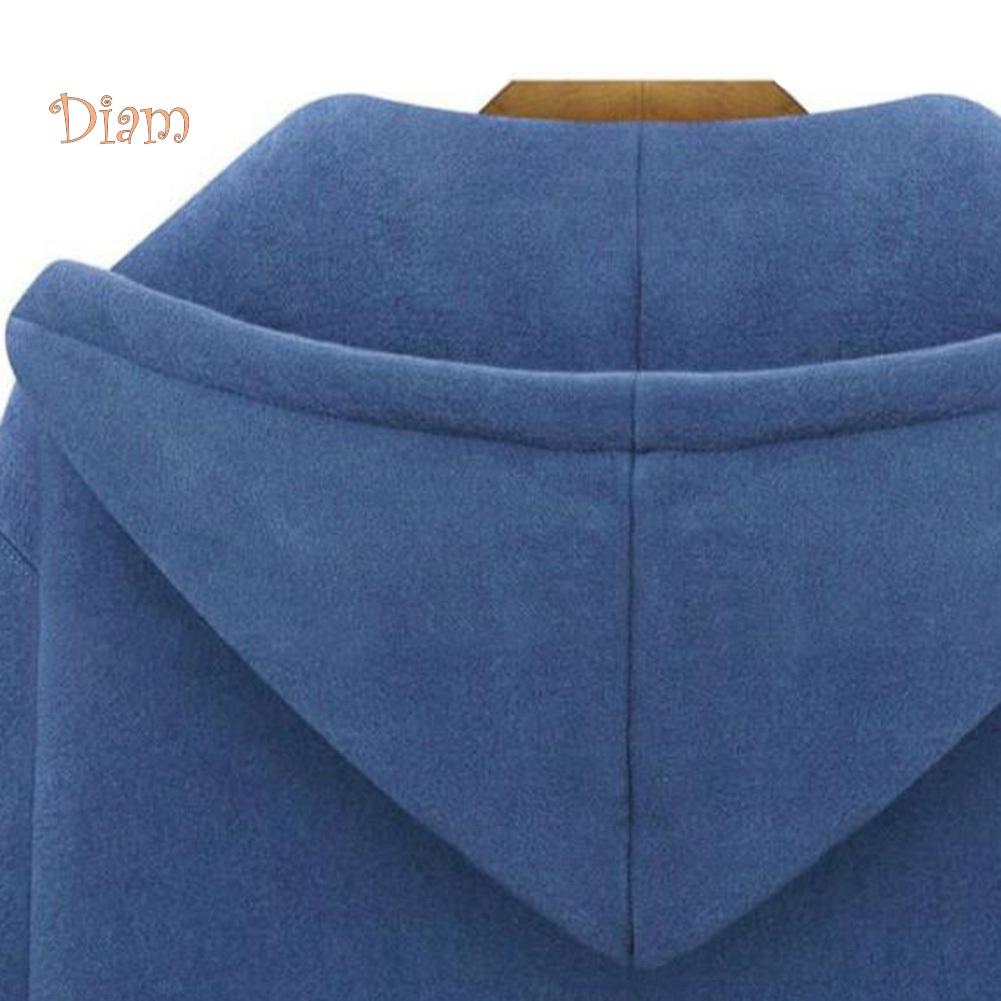 (S-5XL) Chic Lady Solid Color Long Sleeve Casual Hooded Sweatshirt Coat Zipper Outwear