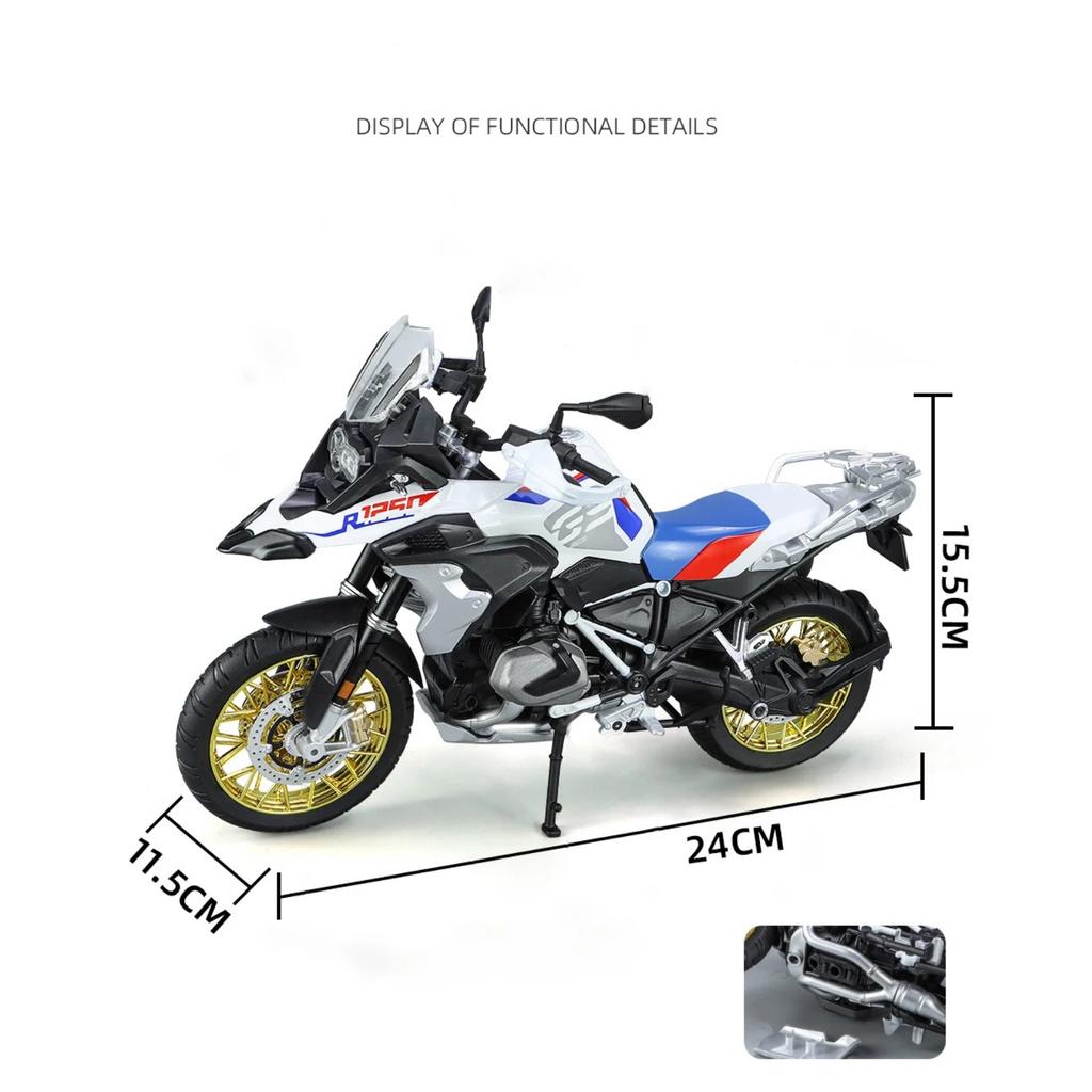 1/9 BMW R1250 GS ADV Alloy Racing Motorcycle Diecasts Street Sports Motorcycle Model Simulation with Light Collection Kids Toys Gift