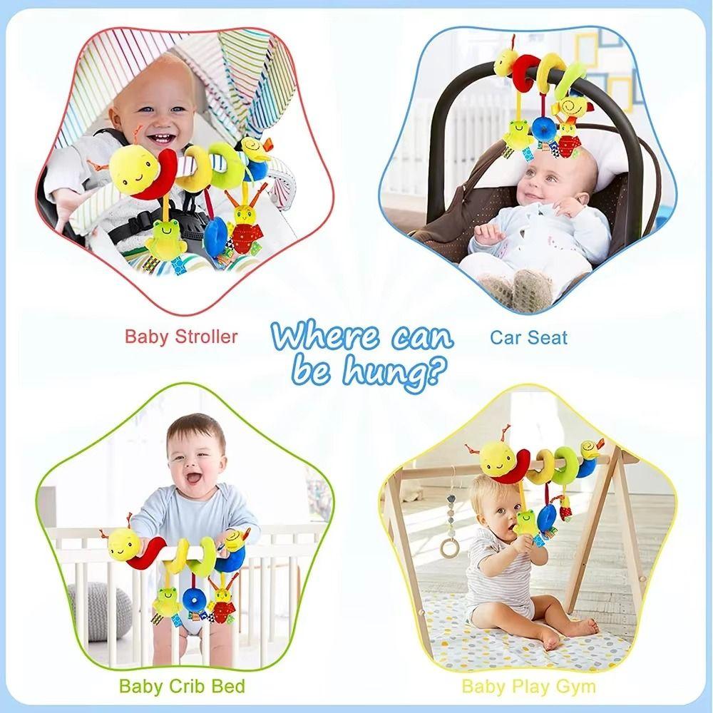 Cartoon Animal Baby Bed Stroller Bell Toys Plush Bed Wrapped Toys Baby Car Seat Toys  Stroller Toy