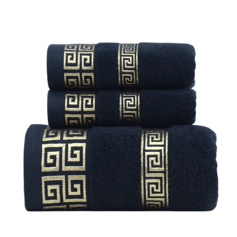 

3pcs Christmas Green Towel Sets Cotton Bathroom Geometric Oversized Bath Towel Cover 70x140cm and 2pcs 35x75cm Hand Face Towels 3pcs set