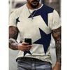 Fashion Contrast Color Star Star Graphic Pattern Crew Neck And Short Sleeve