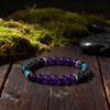 Festive Gifts Teal Stone Purple Glass Beaded Bracelet Modern Fashion Jewelry For Men Daily Wear Gift