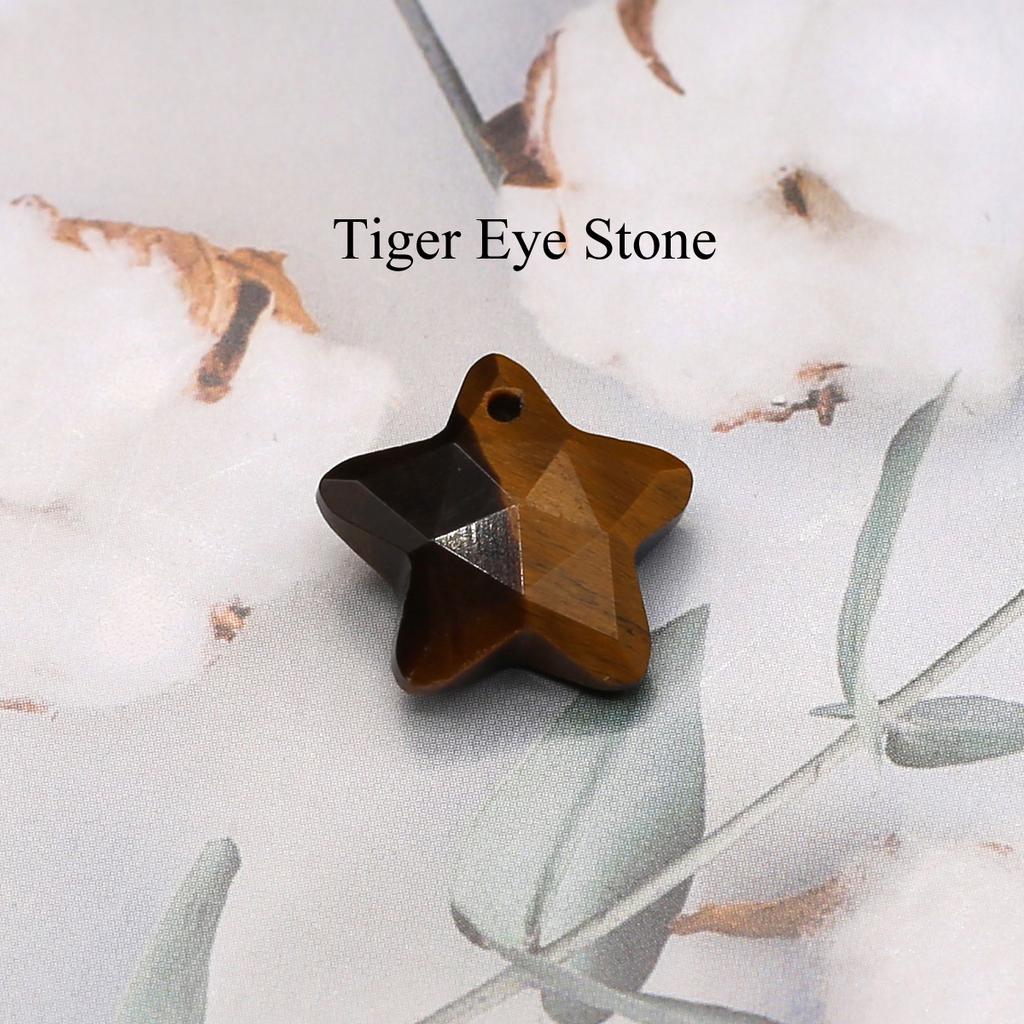 1 Stück, Boho-Reiki-Heilkristall-Anhänger, Pentagramm-Naturstein, Amethyst-Edelstein-Anhänger zur Schmuckherstellung, Zubehör, DIY-Weihnachtsgeschenke, 15 x 15 mm