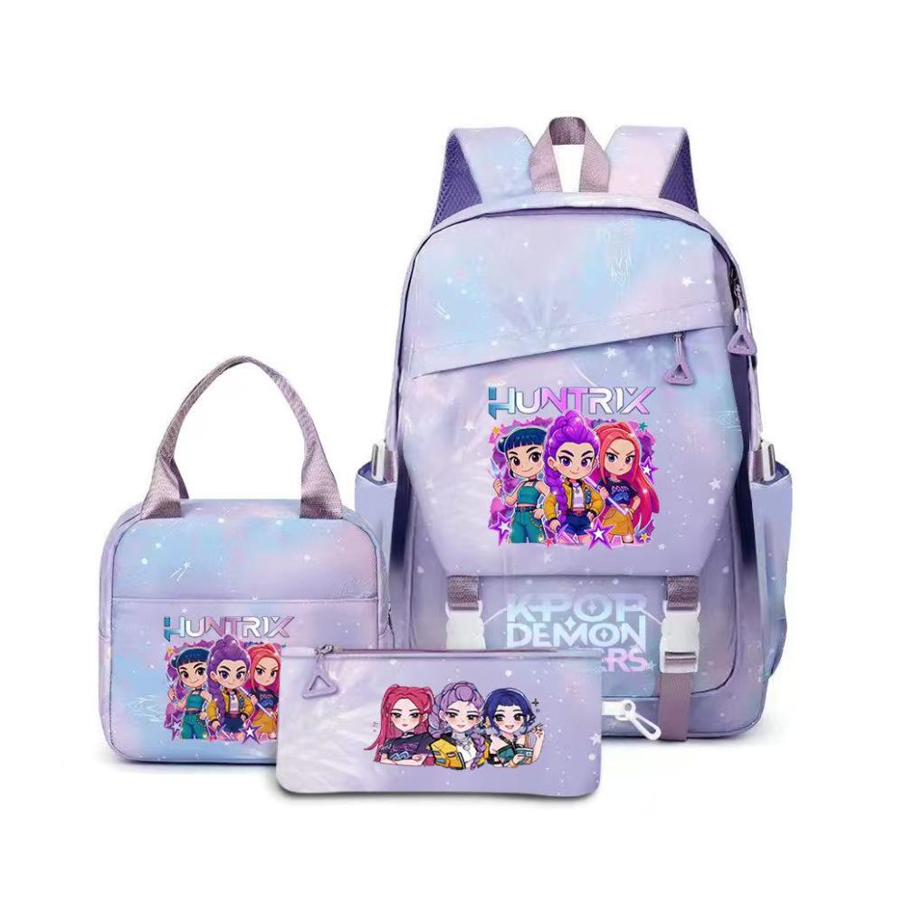 Kpop Demon Hunters, Elementary School Bag, Children'S Backpack, Lunch Bag, Pencil Bag, Three-Piece Set, Student Backpack