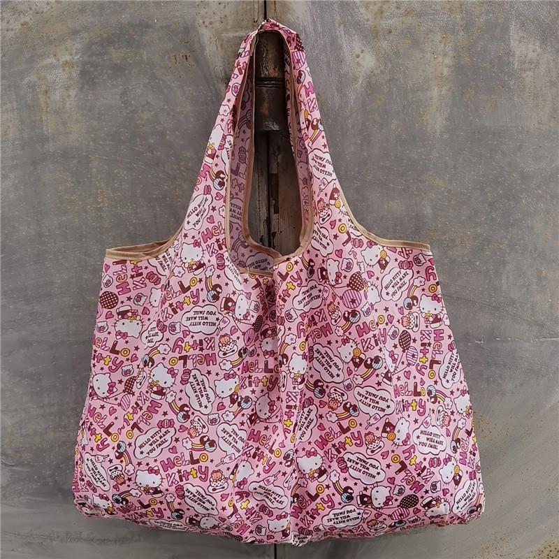 Eco-friendly Foldable Shopping Bag – Japanese & Korean Cartoon Design, Portable and Sturdy