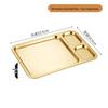 ZISIZ Goldene Snackschale mit geteiltem Fach und Dip-Fach (3er Set)