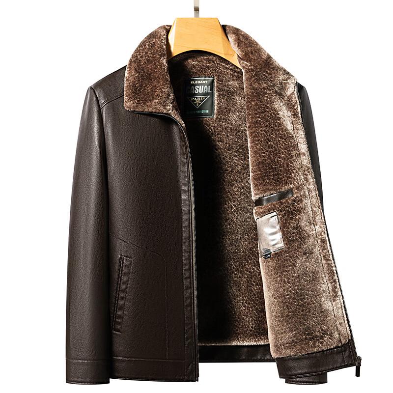 Herren Verdickte Schafslederjacke
