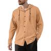 Men Solid Hooded Long Sleeve Loose Casual Breathable Quick Dry Shirt