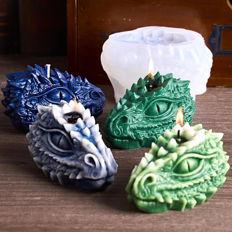 2026 Latest Models Dragon Eye Scented Candle Silicone Molds DIY Handmade 3D Dragon-Shaped Lombok Plaster Craft Mold Animal Mould