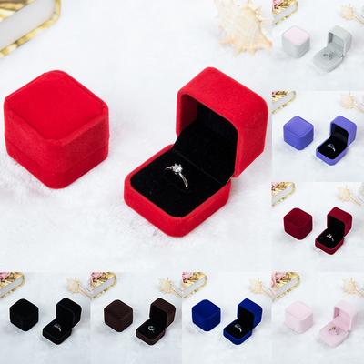 Wedding Popular Gifts High Quality Amazing Velvet 1PC Squre Ring Box Jewelry Display Case Jewelry Accessories  Accessories