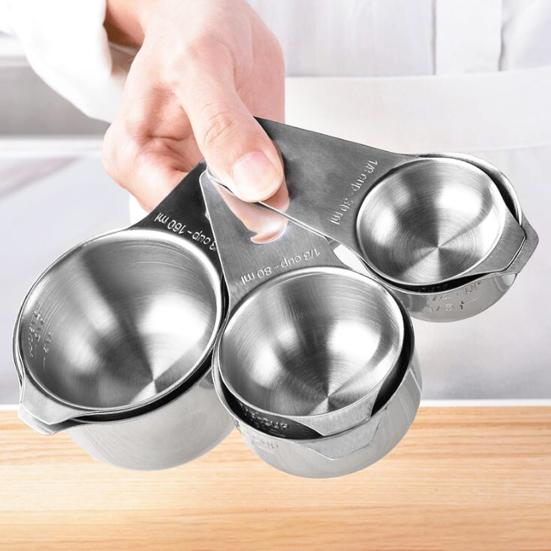 30/60/80/120/160/180/240ML Measuring Spoon Precise Measurements Stainless Steel Measuring Cup Set for Cooking