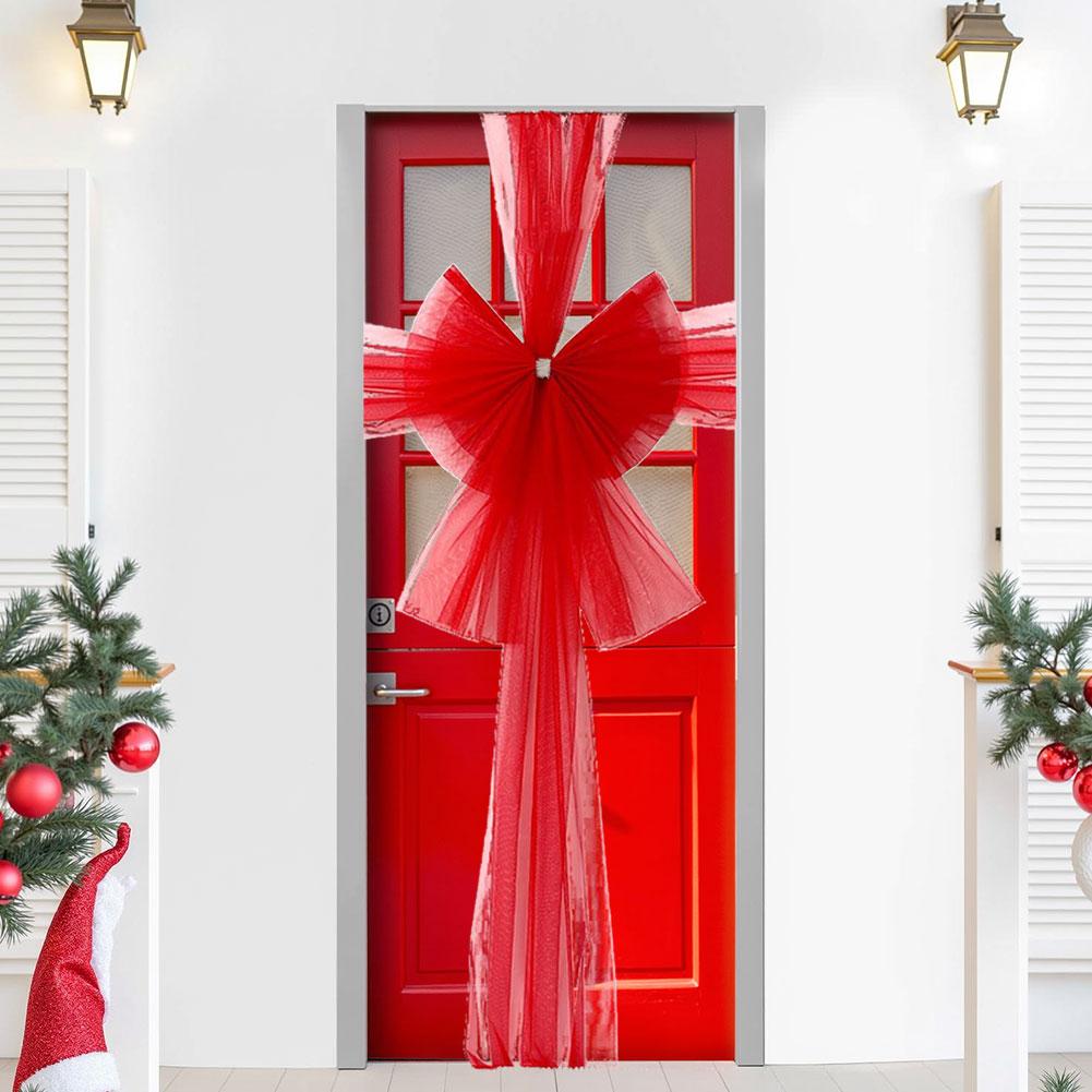 Elegant Traditional Deluxe Door Bow Christmas Bow Tie Door Wrap Wrap Bow Front Decoration DoorDecor Full Full Tie Large Rib G4F3