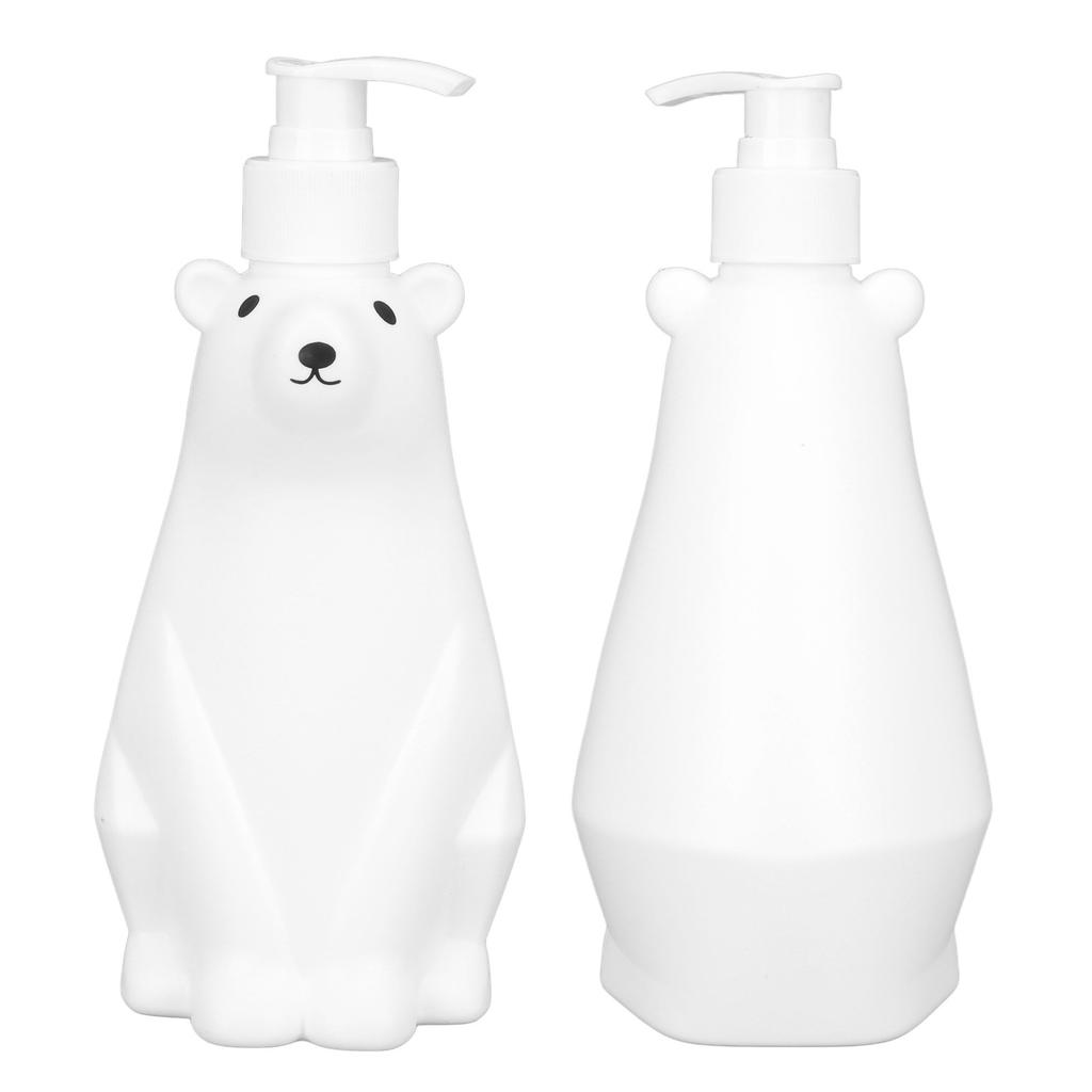 Shampoo Dispenser White Bear   Pump Type PP PE Widely Used Shower Bottles for Bathroom Washroom Toilet