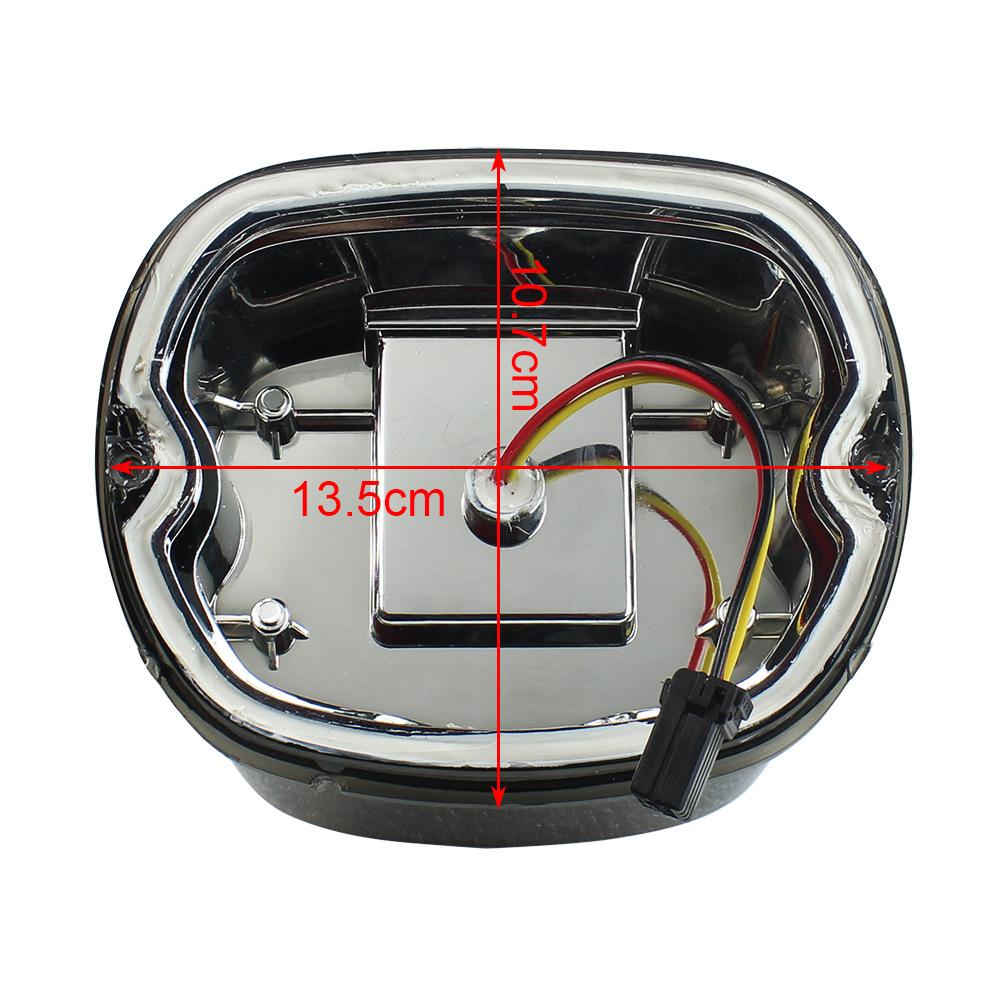 Smoked LED Tail Light for Motorcycle, Rear Taillights with Brake, License Plate Lights, Harley FLST, FXSTB, FXST