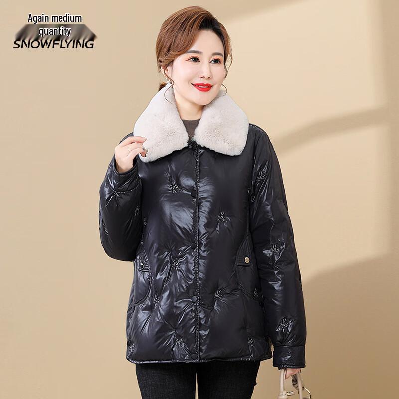 

Xue Zhong Fei Women s Winter Short Down Jacket with Rex Rabbit Fur Collar 175/96A