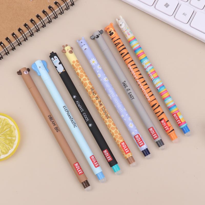 1/8Pcs Office Stationery Animal-Shaped Erasable Pens For Journaling And Writing Office Supplies Gift Cute Writing Tools