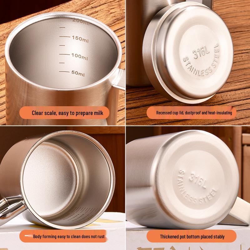 304 Stainless Steel Double-Layer Insulated Mug for Coffee, Tea, and Water - Ideal for Students and Kids