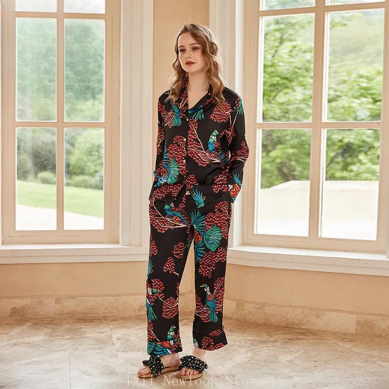 

Удобная пижама женская высокого класса Sense Style с лацканами весна/лето с длинным рукавом для дома XL