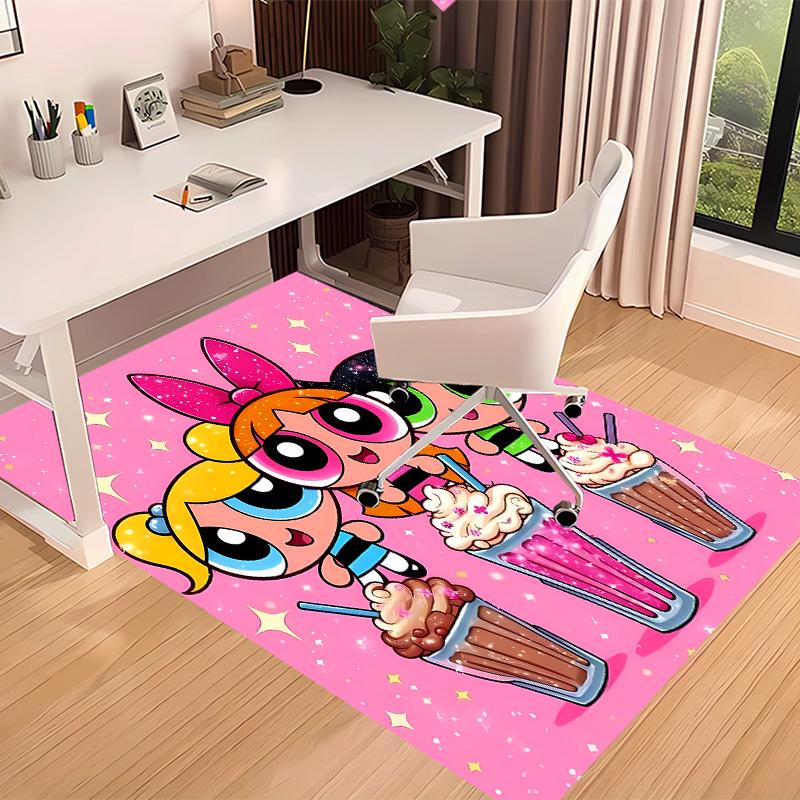 The Powerpuff Girls1 Printed Absorbent Washable Carpet, Non-Slip Bathroom Mats, Kitchen Rugs, Yoga Mat,Living Room Entrance, Camping Picnic Rugs