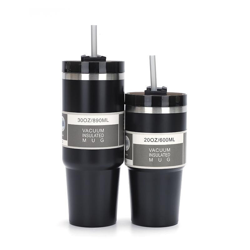 20oz & 30oz Stainless Steel Car Cup Tumbler Double Wall Vacuum Insulated Travel Mug with Lid White Box Packing 20oz(566.99g) чёрный