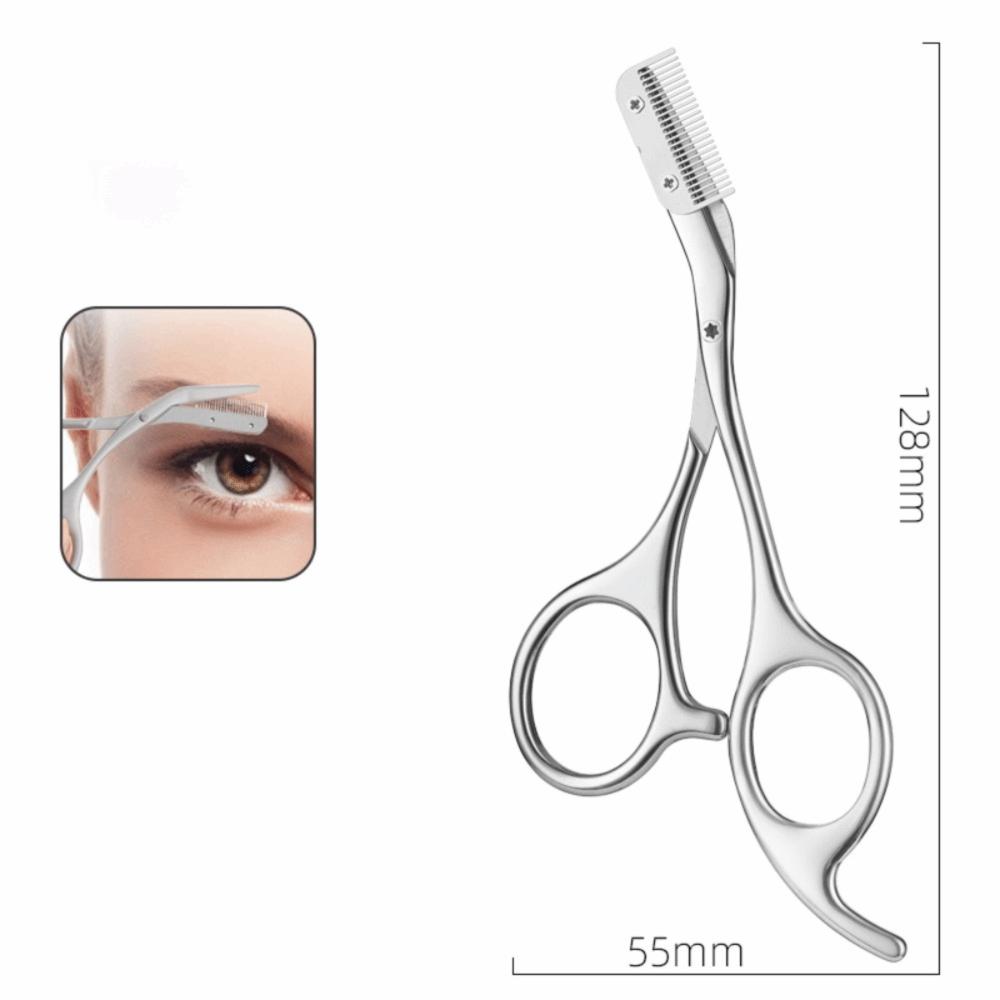 Metal Texture Eyebrow Scissors Built-in Comb Grooming Tool New Eyebrow Trimmer  Creating Eyebrows