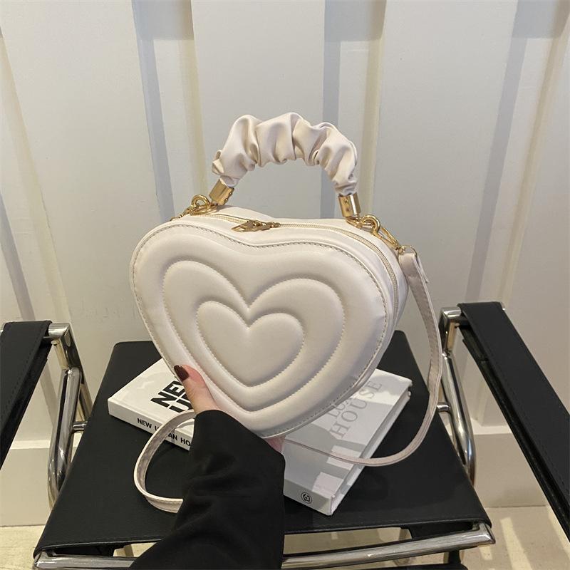 

Новая сумка-сердечко с выемкой для девочки, милая, однотонная, простая, универсальная, для покупок, красивая сумка-мессенджер белый