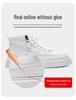 Men's Trendy High-Top Canvas Sneakers - Thick Sole, Zipper, College Style, Youth Casual Shoes