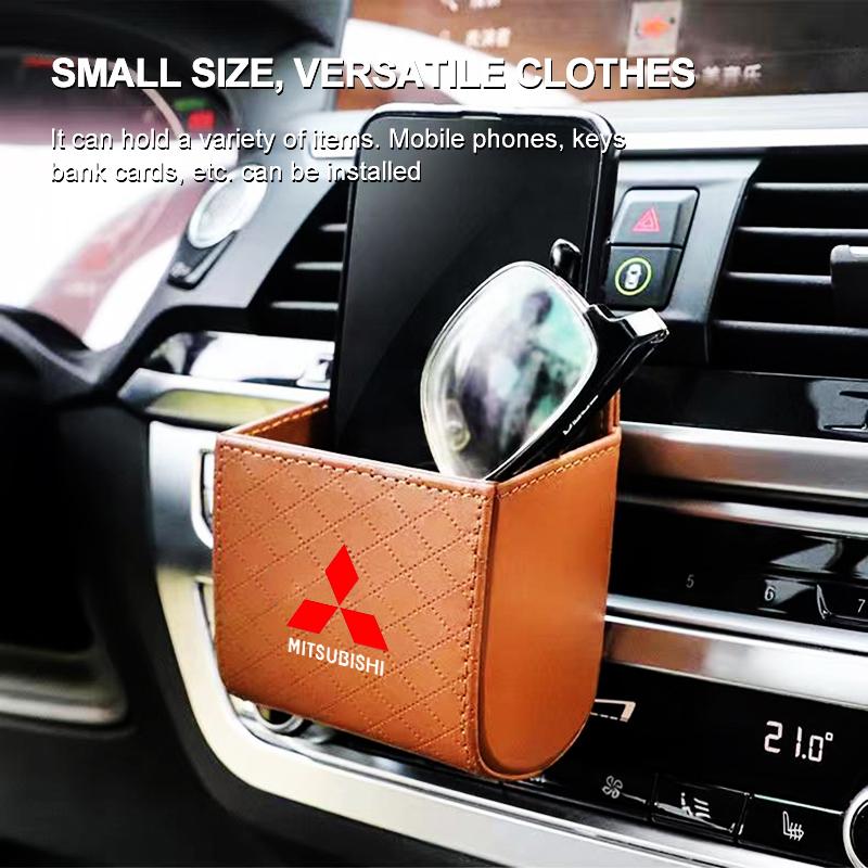 Pudełko do przechowywania wylotu powietrza w samochodzie Organizer na telefon i okulary Do Mitsubishi Outlander I200 Pajero Eclipse ASX Lancer Space Delica Ex