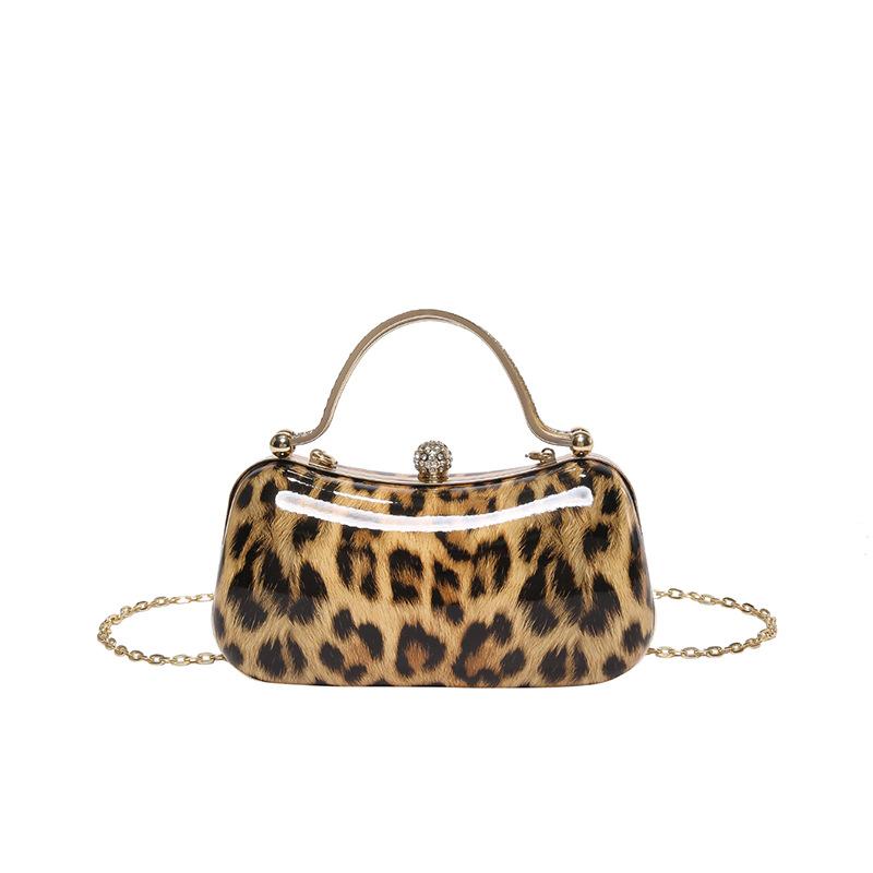 Internet-Berühmtheit Leopardenmuster kleine Tasche Damen 2025 neu Koreanische Version Mode Retro Umhängetasche ins Internet-Berühmtheit Messenger Dinner-Tasche