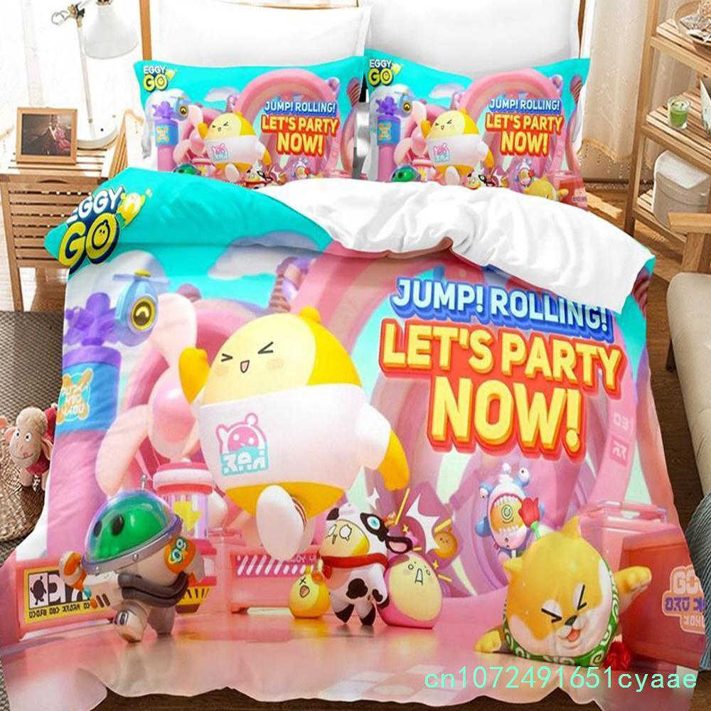 Tessuti per la casa Eggy Party Set Biancheria da Letto Federe Singolo Twin Full Queen King Biancheria da Letto per Bambini Stampa 3D Gioco Eggy Copripiumini