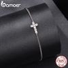 Bamoer Moissanite Bracelet Classic 925 Sterling Silver Chain Cross Charm Bracelets Chain Wedding Fine Jewelry