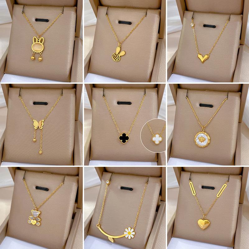 Geometric Planet Personality Minimalist Wind Furnace Real Gold Necklace Female Collarbone Chain