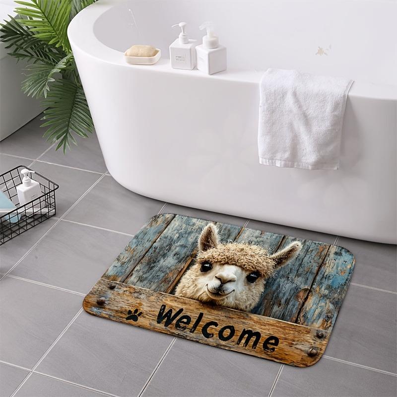 1PC Alpaca Pattern Kitchen Rugs Non-Slip Home Door Mats Pop design Bathroom Rug Bath Mat Carpet for Home Sink Laundry Decor