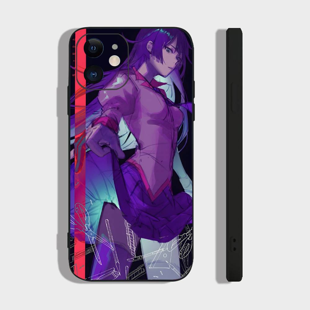 Senjougahara Hitagi Anime Monogatari Series Phone Case For IPhone 17 Air 16 15 14 13 Pro Max 11 12 Black Silicone Cover