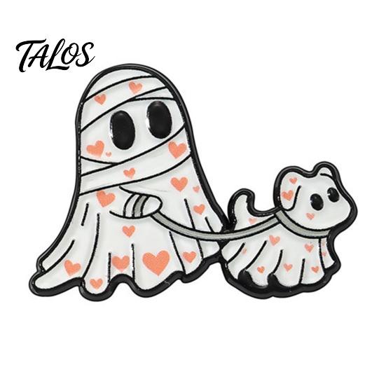 Spooky Clothing Accessories Halloween Cartoon Ghost Enamel Brooch, Metal Lapel Pin, Backpack Decoration Pin Sweater Cardigan Coat Suit Scarf