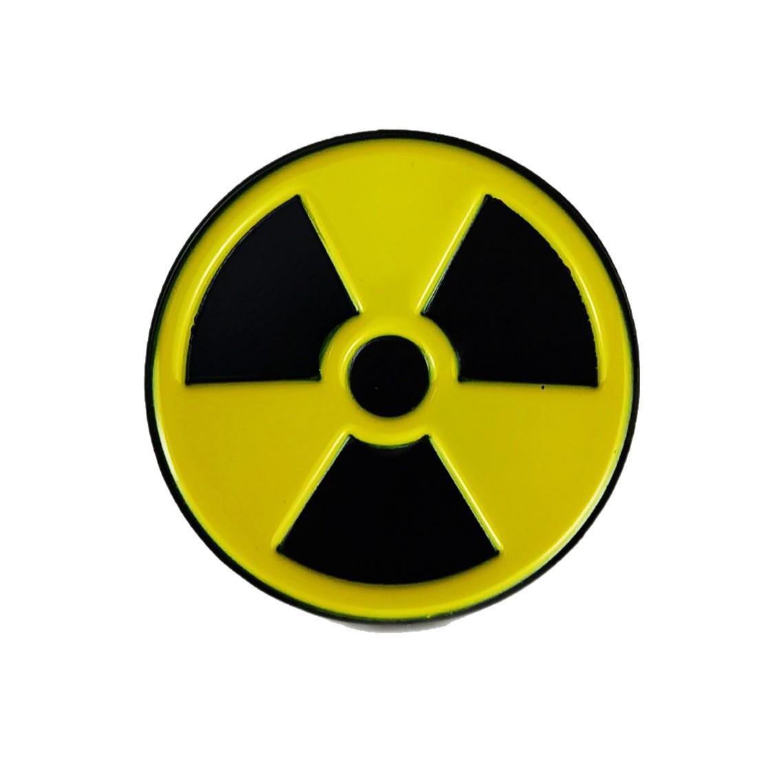 Versatile Geometric Radioactive Symbol Enamel Brooch Badge
