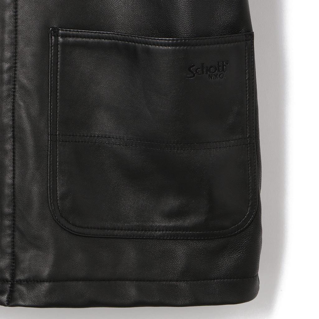 Schott Lamb Leather Coverall 009 Black Jacket, 3111050, Men's XL,