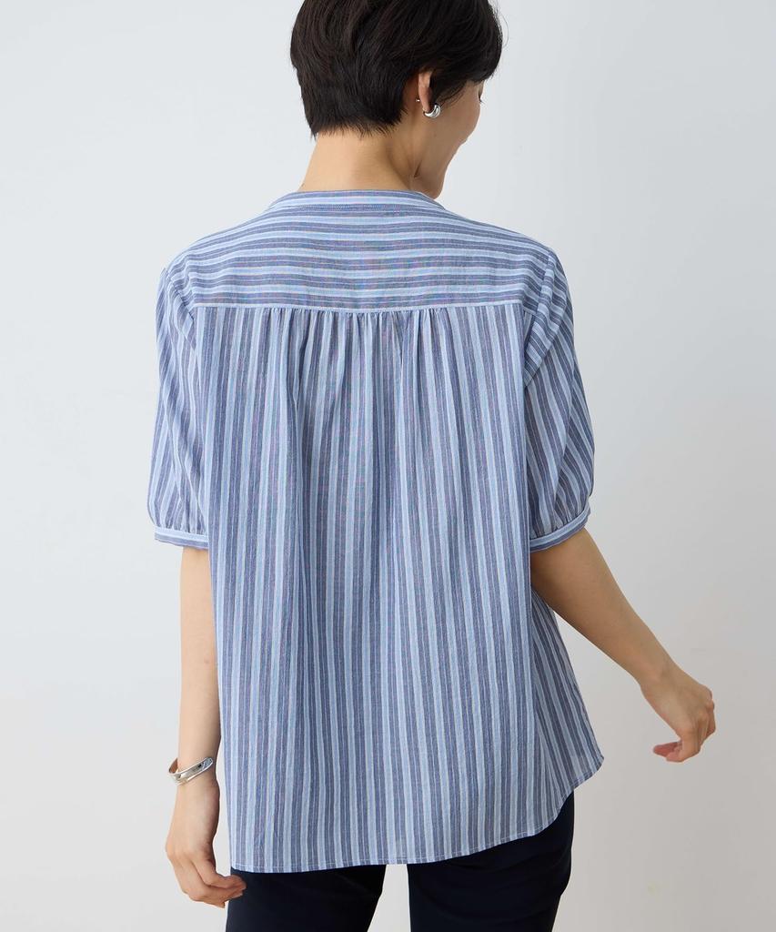 DECOY Organic Cotton Striped Blue Women's Blouse, 493049,