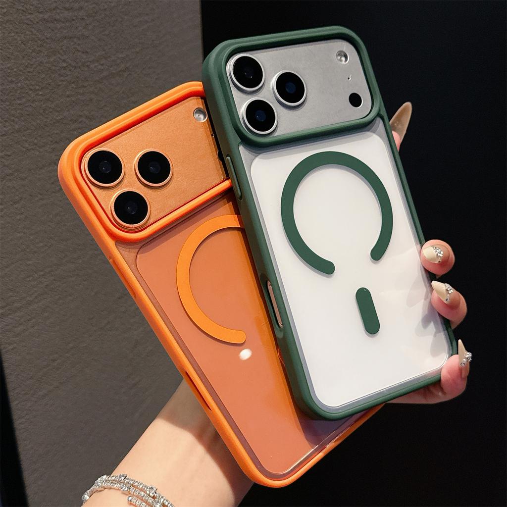 Magsafe Case For iPhone 17 AIR 16 E 15 14 13 12 11 ProMax Acrylic Hard Protect Cover Frosted Candy Wireless Charging Transparent