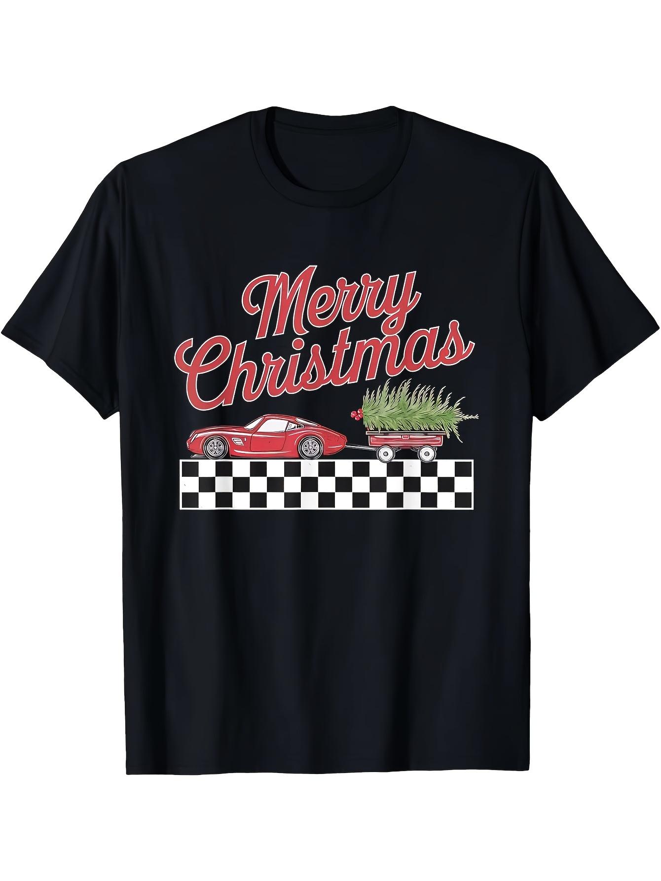 Men s T-Shirt Y2K Racing Merry Christmas Race Red XL