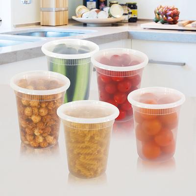 20 stuks voedselopbergdoos met luchtdicht deksel ronde doorzichtige food grade BPA-vrije vriezer magnetronveilige maaltijdbereiding deli afhaalmaaltijden verpakkingscontainer