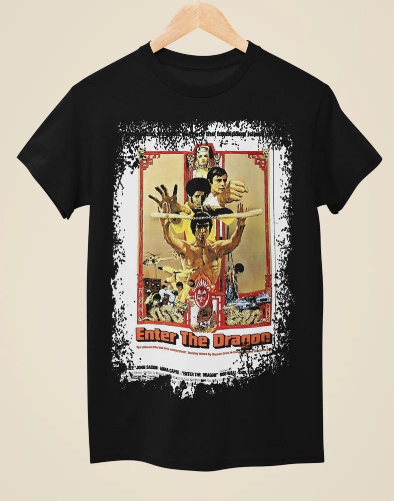 Enter The Dragon Movie Poster Inspired Unisex Black TShirt S