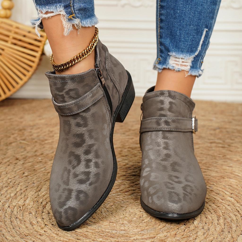 Women's Vintage Heel Strap Boots Short Booties for Everyday Wear