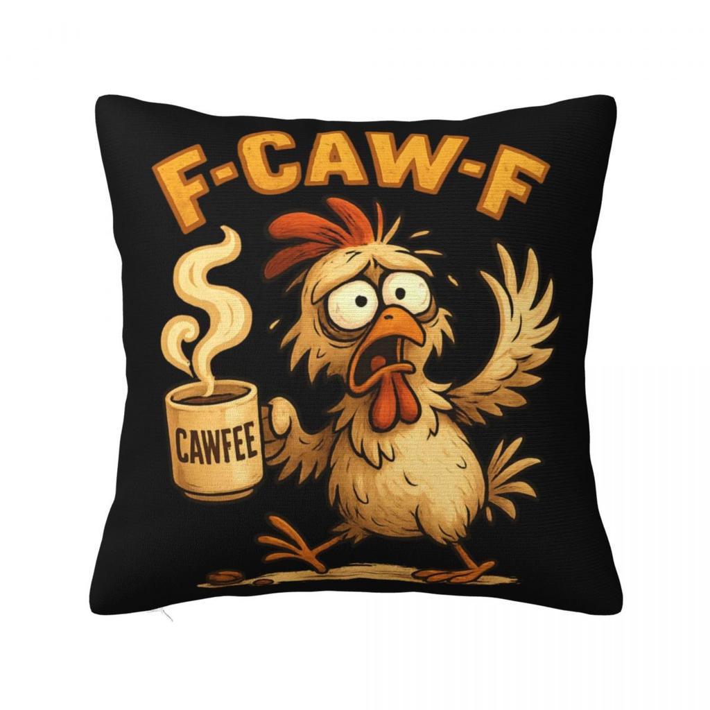 FCAWF Chicken Funny Crazy Screaming Coffee Pillow Case Cushion Cover Soft Pillow Cover Retro Trendy Pillowcases For Room Chair
