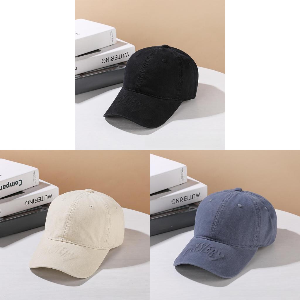 Style Letter Embroidered Cotton Baseball Cap With Sun Protection For Casual Wear