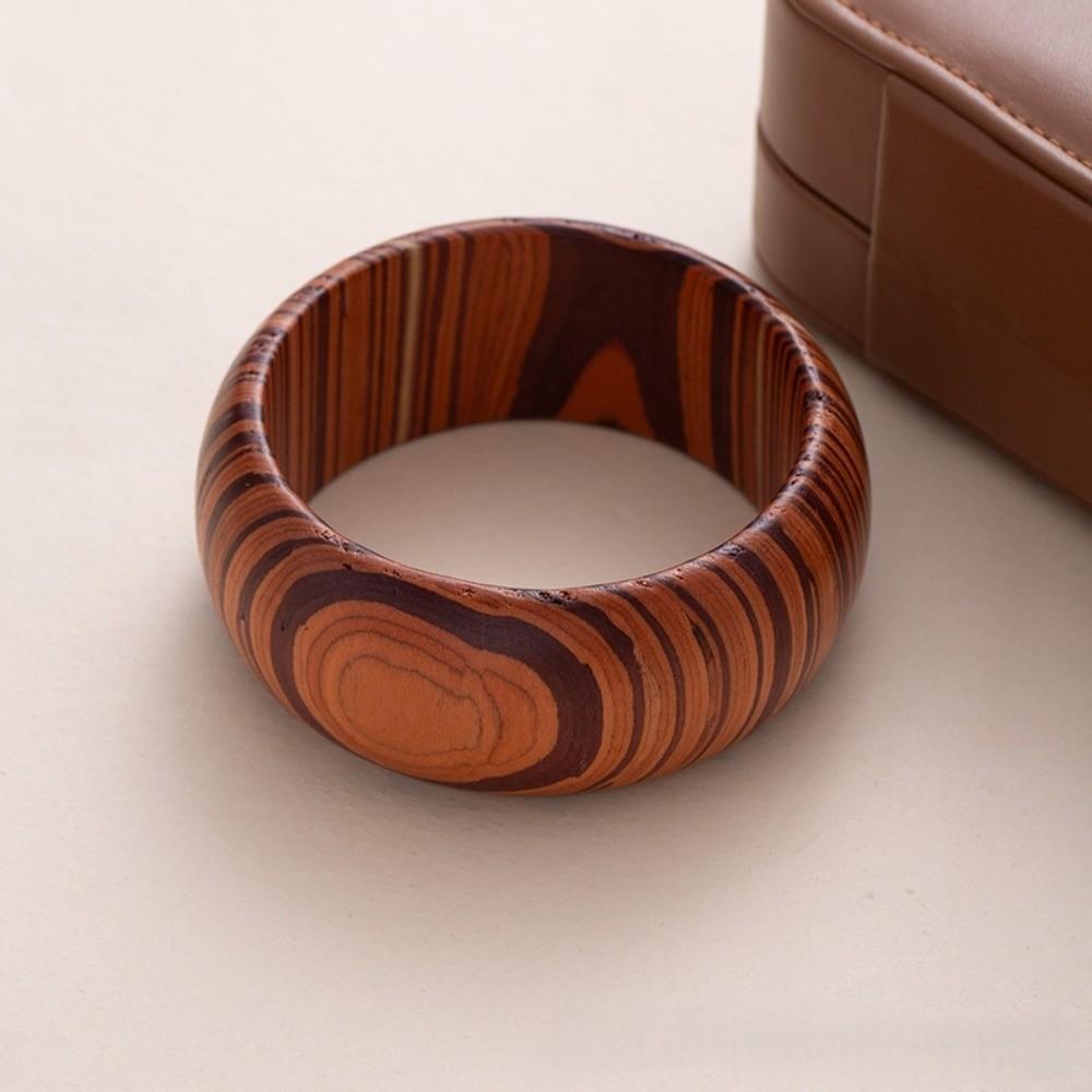 Square Wood Grain Bangle Geometric Burlywood Hand Ring Simple Wooden Bracelet  Daily