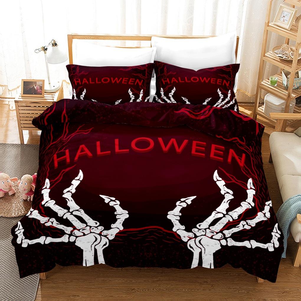 3D Halloween Bedding Set Pumpkin Ghost Quilt Cover Pillow Case 2 or 3 Pieces DE135 * 200 Halloween Atmosphere Decoration Soft Home Decoration