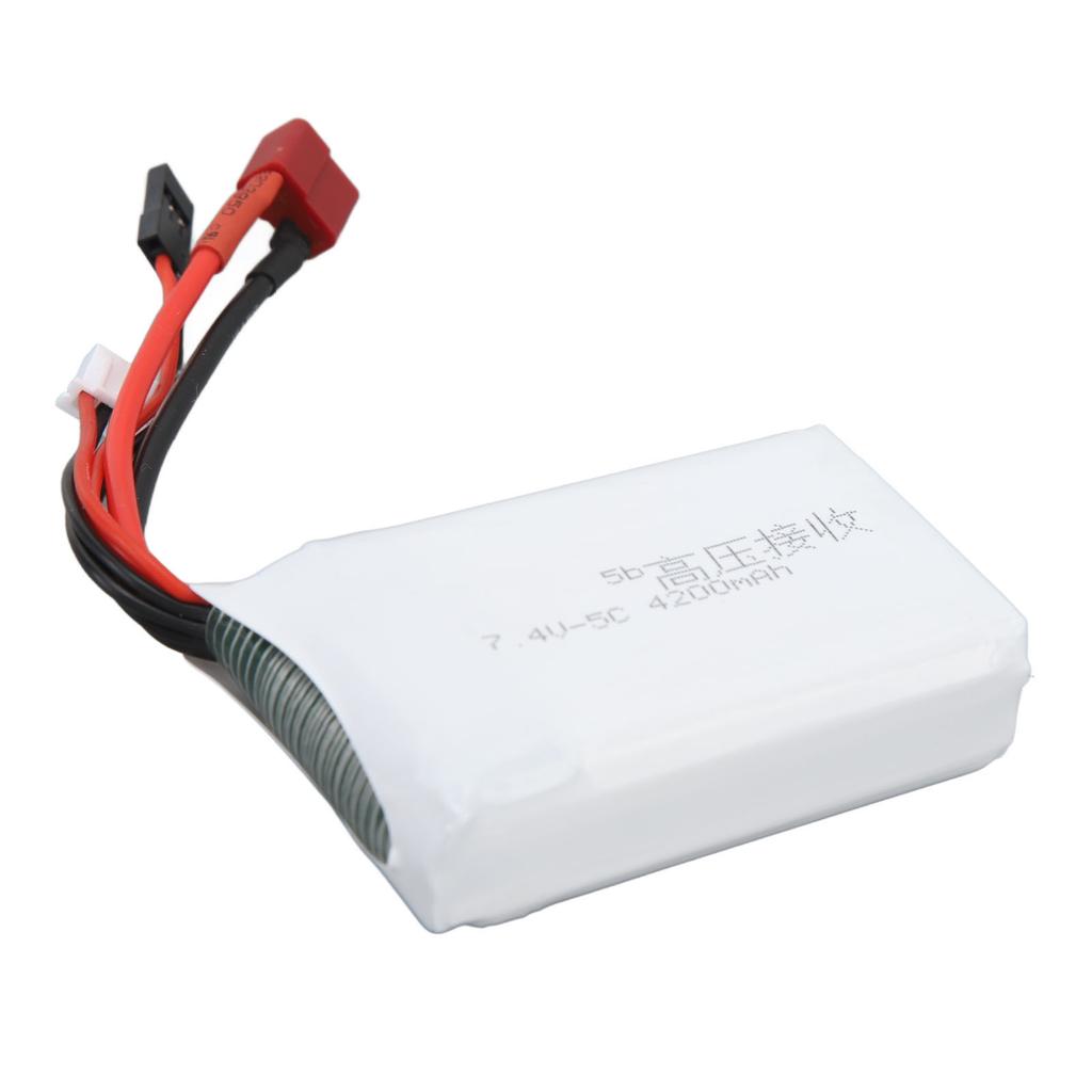 RC 7.4V 4200mAh Lithium Battery Lightweight Overcharge Protection T Plug RC Batteries For RC Toys